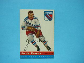 1954/55 Topps Nhl Hockey Card 14 Jack Evans Vg/ex 54/55 Topps