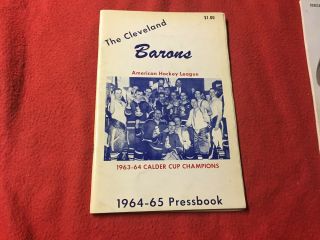 1964 - 65 Ahl Cleveland Barons Calder Cup Champions Hockey Pressbook