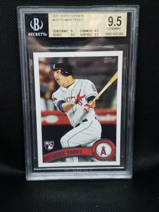 2011 Topps Update Bgs 9.  5 Us175 Mike Trout Rookie Card Rc