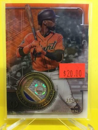 Andrew Mccutchen 2019 Topps Tribute Stamp Of Approval Patch Soa - Am Giants