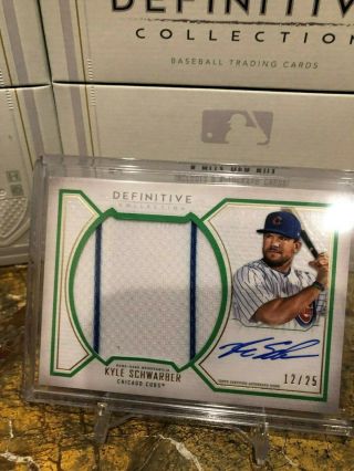 2019 Topps Definitive Kyle Schwarber 12/25 Game Patch Autograph Auto Cubs