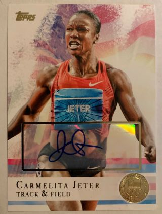 2012 Topps U.  S.  Olympic Team Autographs Gold 62 Carmelita Jeter 09/15