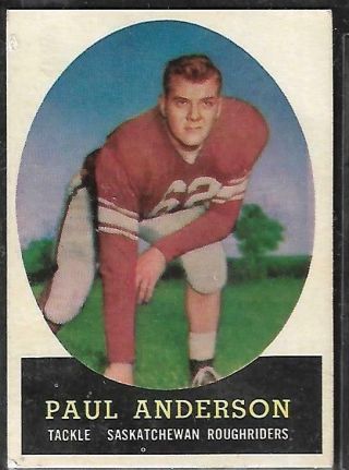 1958 Topps Cfl Football: 1 Paul Anderson,  Saskatchewan Roughriders