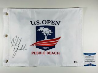 Phil Mickelson Signed 2019 Us Open Pin Flag Pebble Beach Beckett Bas G59601