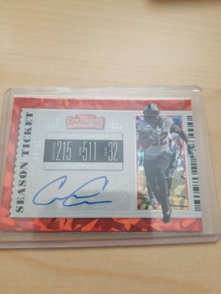 2019 Contenders Draft Chris Carson Cracked Ice Auto Autograph Ed 19/23