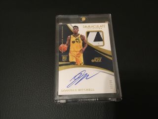 2017 - 18 Immaculate Donovan Mitchell Rpa Rookie Patch Auto Sp 83/99 Utah Jazz