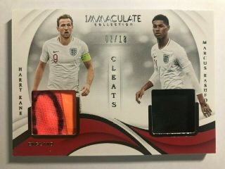 2018 - 19 Immaculate Sapphire Cleat Combos Patch Marcus Rashford/harry Kane 02/18