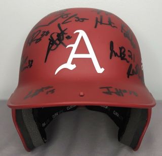 2019 Arkansas Razorbacks Baseball Team Signed Batting Helmet W/ Cws Sec