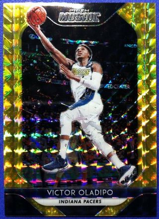 Victor Oladipo 2018 - 19 Panini Prizm Mosaic Gold Refractor 4/10 Indiana Pacers