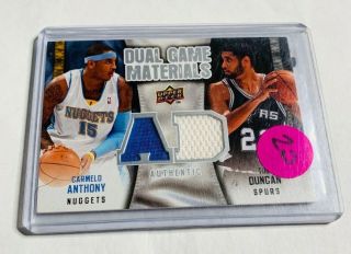 K1041 - Anthony / Duncan - 2009 - 10 Upper Deck Game Materials - Dual Jersey