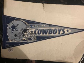 Vintage Windcraft Dallas Cowboys Nfl Pennant Flag Banner 29 1/2 By 11 3/4