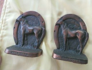 Wonderful Old Copper Bookends Figures Man O 
