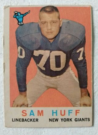 1959 Topps 51 Sam Huff York Giants Rookie Card Hof