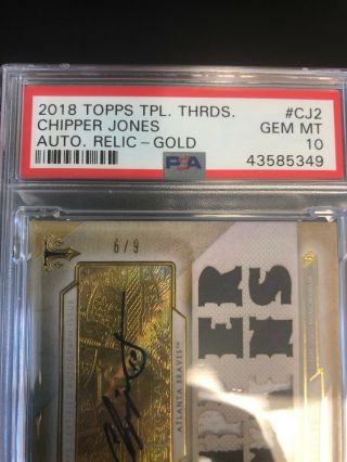 2018 Topps Triple Threads Chipper Jones Auto 10 2