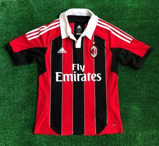 2012/13 Ac Milan Italy Adidas Soccer Football Jersey Size Medium Black Red