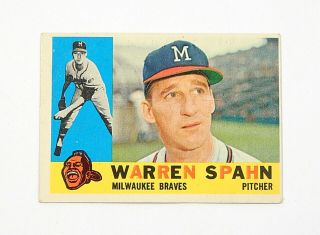 1960 Topps Warren Spahn 445 Milwaukee Braves