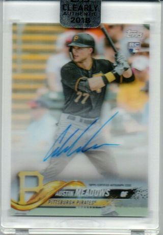 2018 Topps Clearly Authentic Austin Meadows Rookie Auto Rc Rays