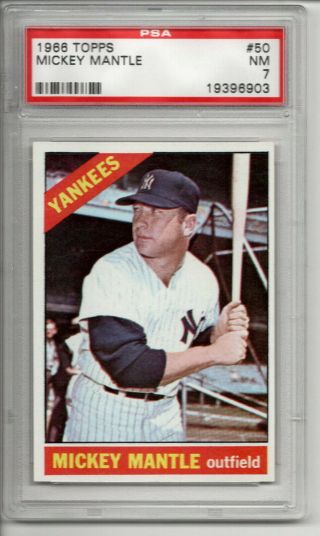 Mickey Mantle 1966 Topps 50 York Yankees Psa 7