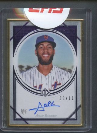 2018 Topps Transcendent Purple Framed Amed Rosario Rc Rookie Auto 6/10