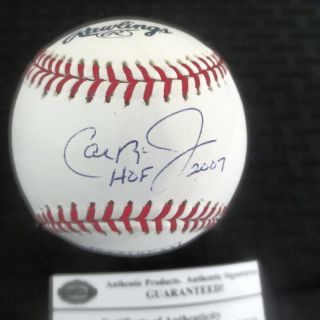 Cal Ripken Jr Hof 2007 Autograph Baseball With Ironclad