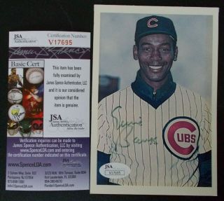 Ernie Banks Signed/autographed,  4x6 Color Photo/card,  Jsa Cert.  Chicago Cubs
