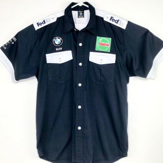 Bmw Williams F1 Team Men’s Size Xl Shirt Button Down Short Sleeve Vintage Euc