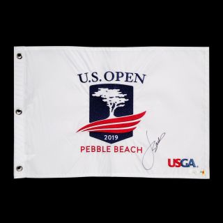 Jordan Spieth Signed 2019 U.  S.  Open Golf Flag Pebble Beach Auto Jsa