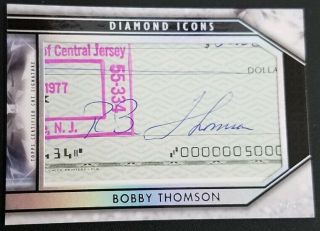 2019 Topps Diamond Icons Bobby Thomson Cut Signature Auto 2/4 Giants Braves Cubs