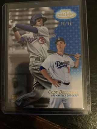 18/99 Cody Bellinger Dodgers 2017 Topps Gold Label Blue Rc Rookie Sp