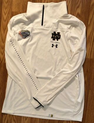 Notre Dame Football 2018 Team Issued Goodyear Cotton Bowl Playoff 1/4 Zip Large