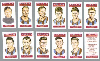 Aston Villa 1957 Fa Cup Winners Illustrated Collectable Card Set