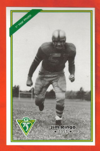Green Bay Packers Jim Ringo Postcard Hall Of Fame Syracuse Orangemen