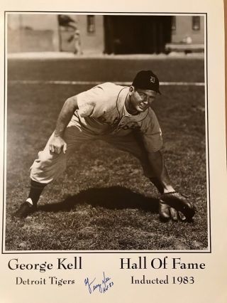 George Kell Autographed Poster Nm Hall Of Fame Since 1983 Detroit Tigers