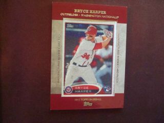 Bryce Harper Nationals 2013 Topps 2011 Manufactured Rookie Card Patch
