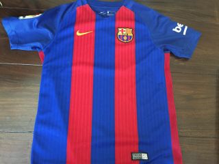 Nike Barcelona Soccer Jersey Youth Medium Red Blue Dri Fit Futbol Boys Kids A0