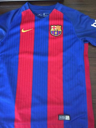 Nike Barcelona Soccer Jersey Youth Medium Red Blue Dri Fit Futbol Boys Kids A0 5