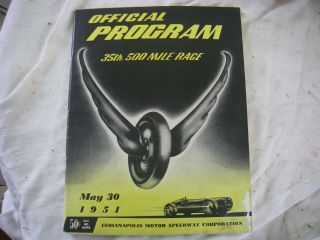 1951 Indianapolis 500 Official Program May 30 Race Car Gas & Oil Great Adds