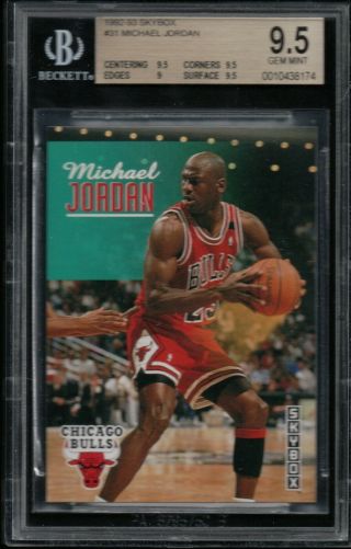 Bgs 9.  5 Michael Jordan 1992 - 93 92 - 93 Skybox 31 Chicago Bulls Hof Goat Gem