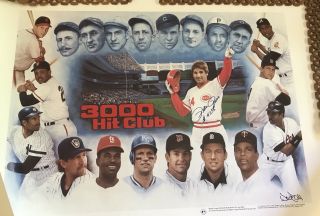 3000 Hit Club,  Baseball,  Color Lithograph Signed By Pete Rose And Artist.