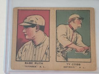 Babe Ruth Ty Cobb Baseball Card York Yankees