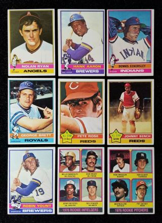 1976 Topps Baseball Complete Set 660 With Traded Set Eckersley Rc Vg - Vgex