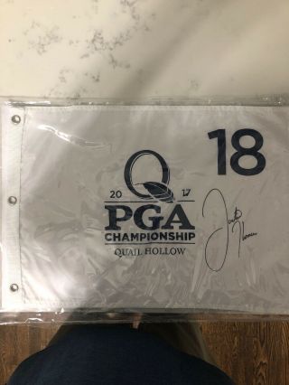 Justin Thomas Signed 2017 Pga Championship Golf Pin Flag Quail Hollow