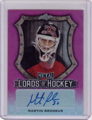 Martin Brodeur 16/17 Leaf Metal Lords Of Hockey Pink Autograph Auto Signed 2/5