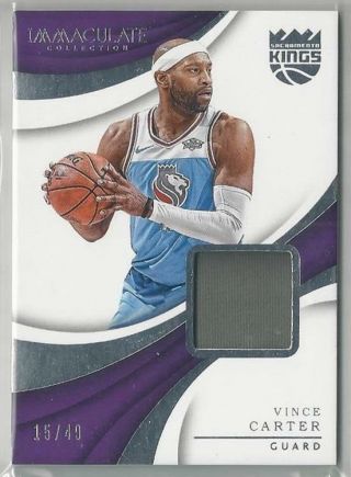 2017 - 18 Immaculate Vince Carter Jersey 15/49 Jersey Number
