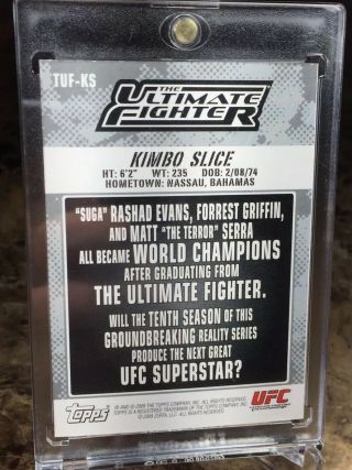 KIMBO SLICE INSCRIBED ON CARD AUTO 2009 TOPPS/UFC THE ULTIMATE FIGHTER RIP 2