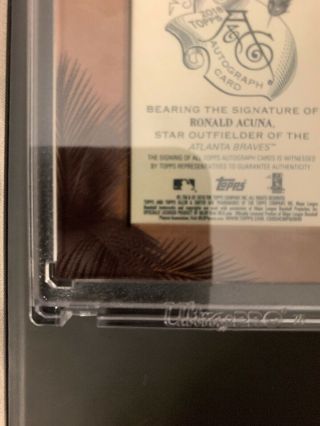2018 TOPPS ALLEN GINTER RONALD ACUNA RED INK AUTO MINI RC BRAVES 05/10 10