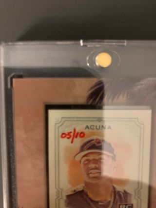 2018 TOPPS ALLEN GINTER RONALD ACUNA RED INK AUTO MINI RC BRAVES 05/10 4
