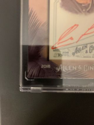 2018 TOPPS ALLEN GINTER RONALD ACUNA RED INK AUTO MINI RC BRAVES 05/10 6