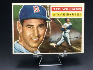 1956 Topps Baseball Ted Williams Hof (white Back) Vg - Ex/ex 5 Boston Red Sox