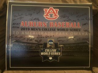 2019 Auburn Tigers Signed Autograph Cws 16x20 College World Series